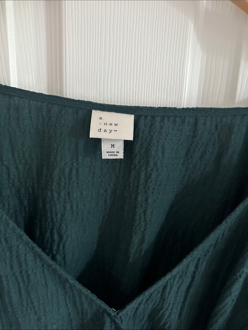 Dark Green Puff Sleeve Wrap Mini Dress - Picture 2 of 8